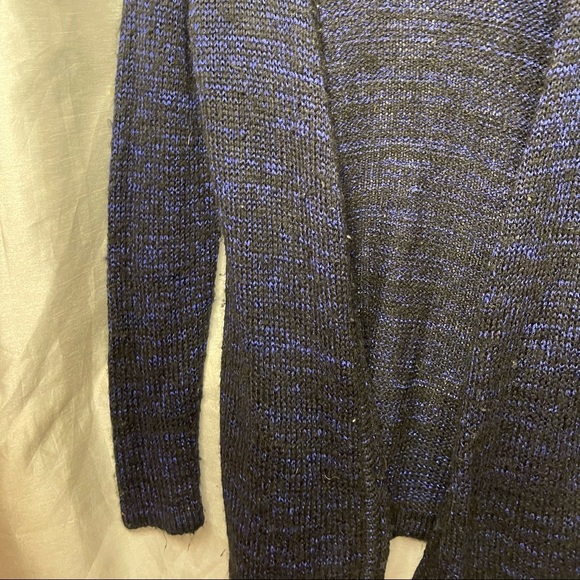 Narciso Rodriguez y2k Designer Blue Black Open Long Sleeve Cardigan Sweater - Picture 2 of 4